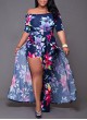Build In Shorts Off Shoulder Floral Maxi Dress