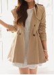 Flared Double-Breasted Trench Coat