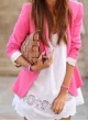 Lapel Cotton Suit - Pink