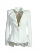 Double Lapel Fit-and-flare Blazer - White